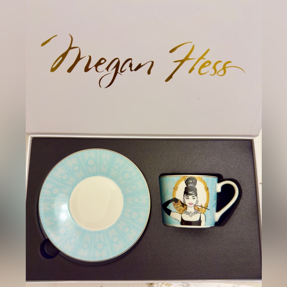 Audrey Hepburn Tea Cup Gift Set by Megan Hess - Picture 3 of 9